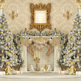 Fondo de fotografía de decoración de Navidad interior D1007