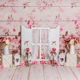 Fondo romántico de madera con flores para el día de San Valentín D1051