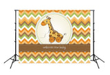 Baby Shower Backdrop Card With Giraffe Toy for Photography D260