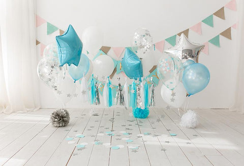 Baby Shower Photo Backdrop Festive Ballons Banner D297