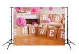 Niña Baby Shower Telón de Fondo de Foto de Decoración para Fiesta D313