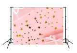 Newborn Present With Star Confetti Baby ShowerPink Backdrop D319