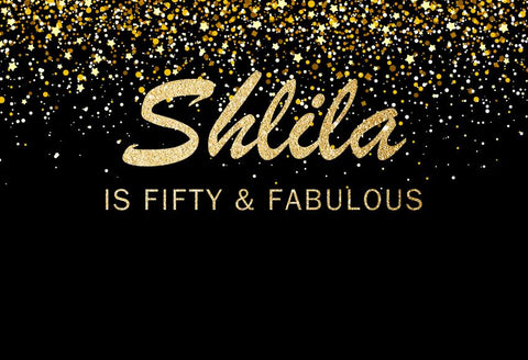 Happy Birthday Decorations Custom Gold and Black 50th Photography Backdrop D591