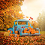 Fall Forest Pumpkin Truck Harvest Backdrop