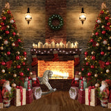 Regalos-de-Navidad-chimenea-árbol-de-Navidad-foto-telón-de-fondo-D920