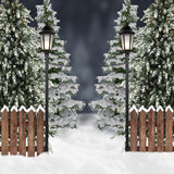 Fondo-de-barandilla-de-luces-de-árbol-de-Navidad-cubierto-de-nieve-D936