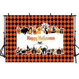 Festival Backdrops Halloween Backdrops Halloween Plaid Background G-777