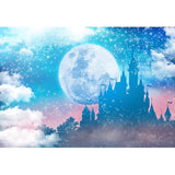 Fondo Azul Castillo Telón de Fondo Estrellado Luna Fondo para Bebé Fotografía G-927