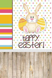 Happy Easter Bunny Eggs Wood Floor Backdrops for Studio GE-009
