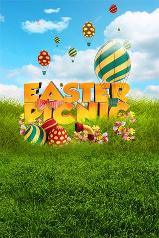 Easter Picnic Green Grass Photo Shoot Backdrop GE-059