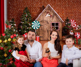 Casa de Madera de Navidad Candy Telón de Fondo HC101501