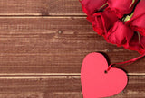 Telón de Fondo para la Fotografía de Pared de Madera con Flores Rosas y Corazones HJ03128