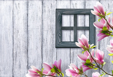 Telón de Fondo para la Fotografía de Flores Hermosas Rosas y Pared de Madera HJ03612