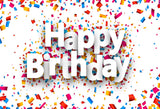Happy Birthday Backdrop Background For Events White Backdrop HJ04263