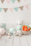 Easter Eggs Bunny Carrot Backdrop for Photo Shoot J02923