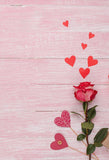 Red Rose Love Heart Backdrop for Valentine's Day Photography J03234