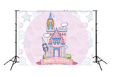 1er Cumpleaños Castillo Rosa Fondo Fotográfico para Recién Nacido J05356