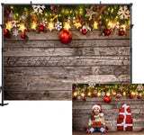 Fondo de Fiesta de Estudio Fotográfico de Madera de Decoración Navideña KAT-182