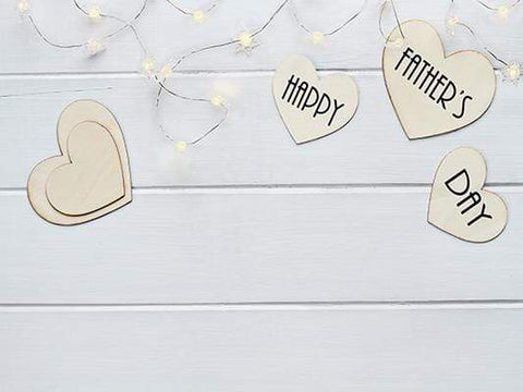 Happy Father's Day  White  Wood Lights Studio Backdrop  KAT-54