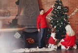 Chimenea Árbol de Navidad Telón de Fondo para Fotografía M1