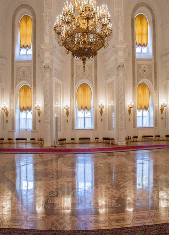 Golden Castle Luxury Interior Palace Droplight Photography Backdrop MR-2199