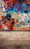 Damaged Brick Wall Colorful Graffiti Backdrop for Photo Shoot MR-2240