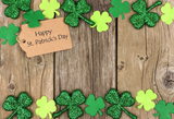 Happy St. Patrick's Day Wood Clover Backdrop G7