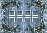 Christmas Decoration Gray Wood Wall Photography Backdrop