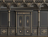 Classic Door Black Wooden Wall  Backdrop for Photography SHU007
