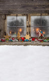 Feliz Navidad Adornos Vela Telón de Fondo de Foto de Ventana ST-502