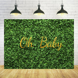 Fondo Personalizado De Pared De Hojas Verdes de Bienvenida De Bebé TKH1548