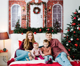 Fondo de Corona de Puerta de Casa Decorado con Navidad TKH1561