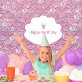 Mermaid Happy Birthday Custom Photography Bakckdrop