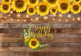Fondo de Madera para Fiesta de Cumpleaños de Girasol TKH1602