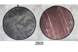 Redondo Negro Abstracta Textura /Madera Plegable Doble-Cara Telón de Fondo 5x5ft (1.5x1.5m) ZB05