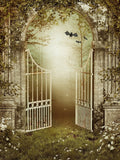 Fondo de Murciélagos Voladores Fondo de Puerta de Hierro Telón de Fondo de Halloween Festival DBD-P19083