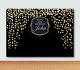 Telón de Fondo de Foto de Cumpleaños Personalizado Telones de Fondo de Puntos Amarillos y Blancos Fondo de Fotografía Fondo de Decoración de Fiesta 30º DBD22