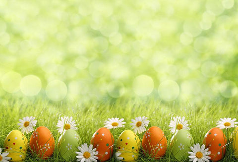 Easter Eggs Green Grass Backdrop for Photography LV-1311