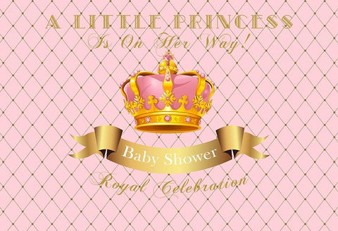 Girl Baby Shower Crown Royal Celebration Princess Photo Backdrop LV-760