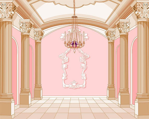 Palace Pink Wall Castle Droplight Photo Booth Backdrop LV-939